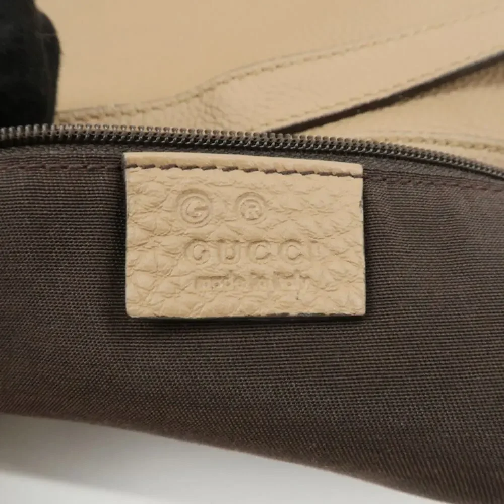 💎✨Authentic✨💎GUCCI Interlocking G Leather Shoulder Bag Beige